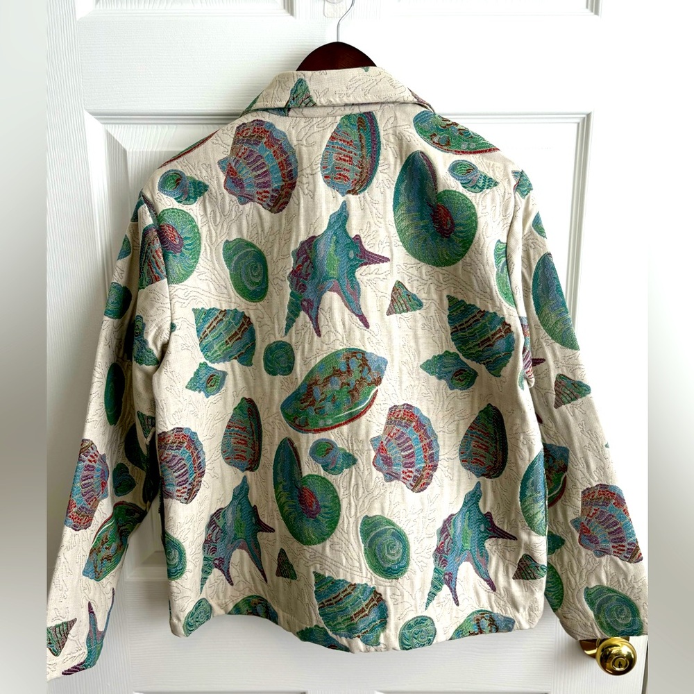 DANIEL K JACQUARD SHELL PRINT FRONT BUTTON  TWO POCKETS MULTICOLOR JACKET SZ M - Picture 2 of 9